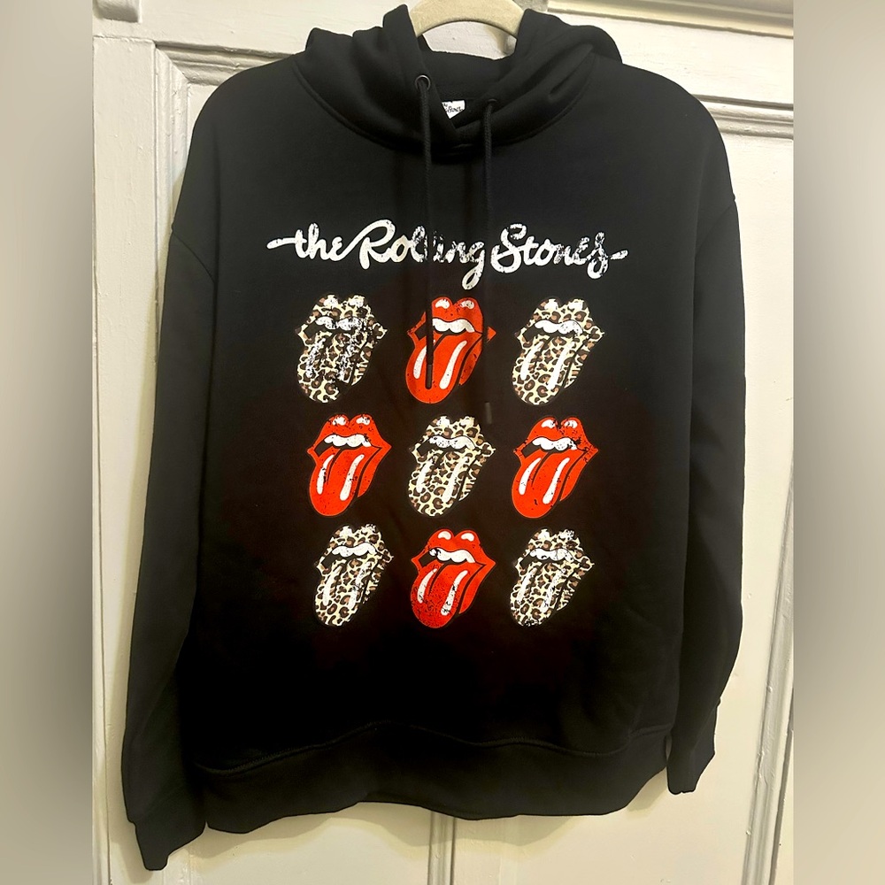 The Rolling Stones Black and Red Graphic Sweater